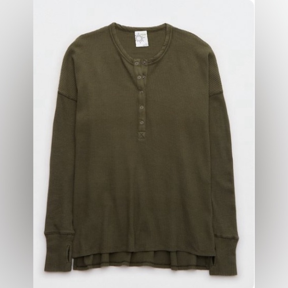 AERIE Waffle Henley T-shirt